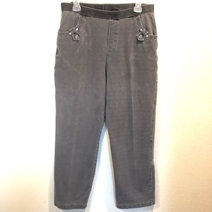 🌻 CAFE AU LAIT casual embellished pants MED